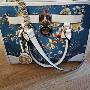 Blue floral purse
